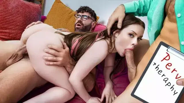 Haley Spades Gets Spitroasted By Stepdad And Therapist