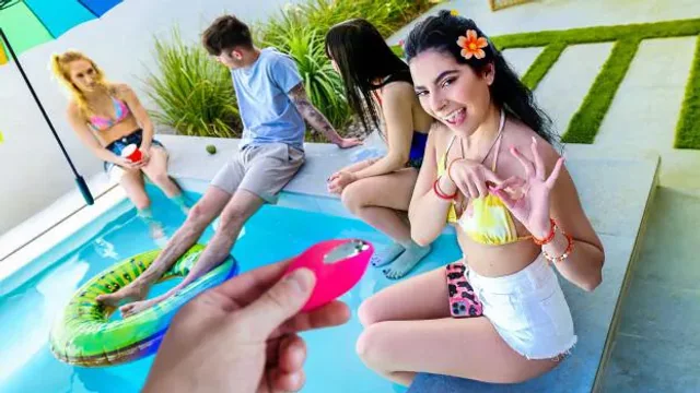 Stepsister Angel Gostosa Wears Remote Vibrator And Craves Stepbro's Cock